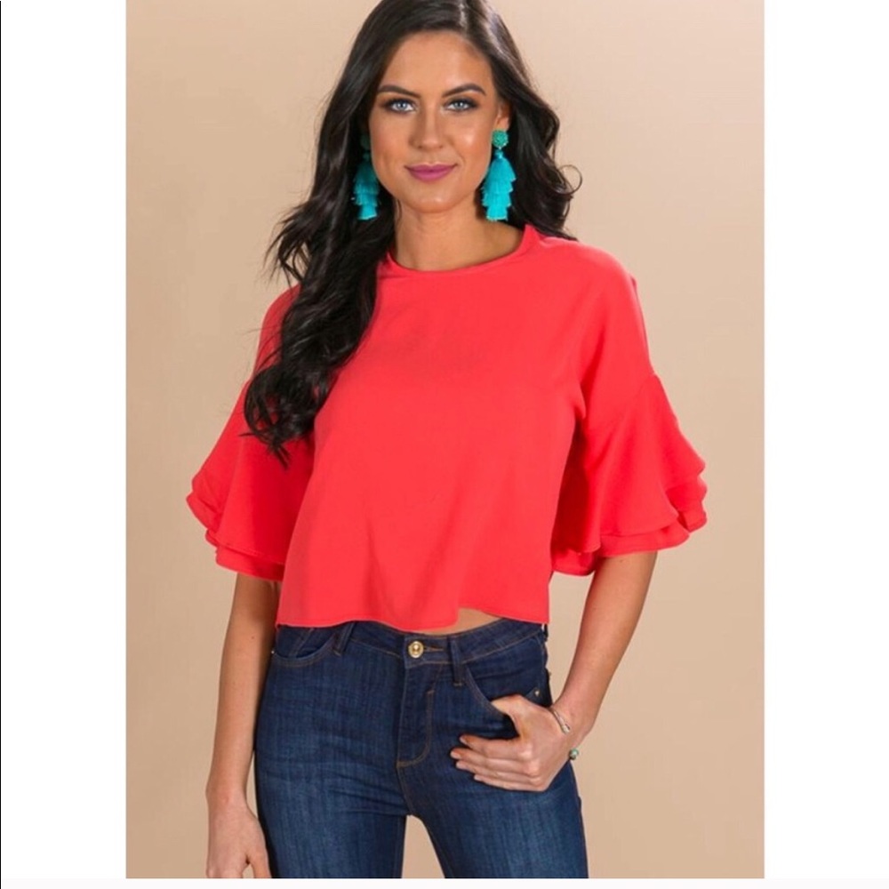 Beautiful coral blouse! Size small